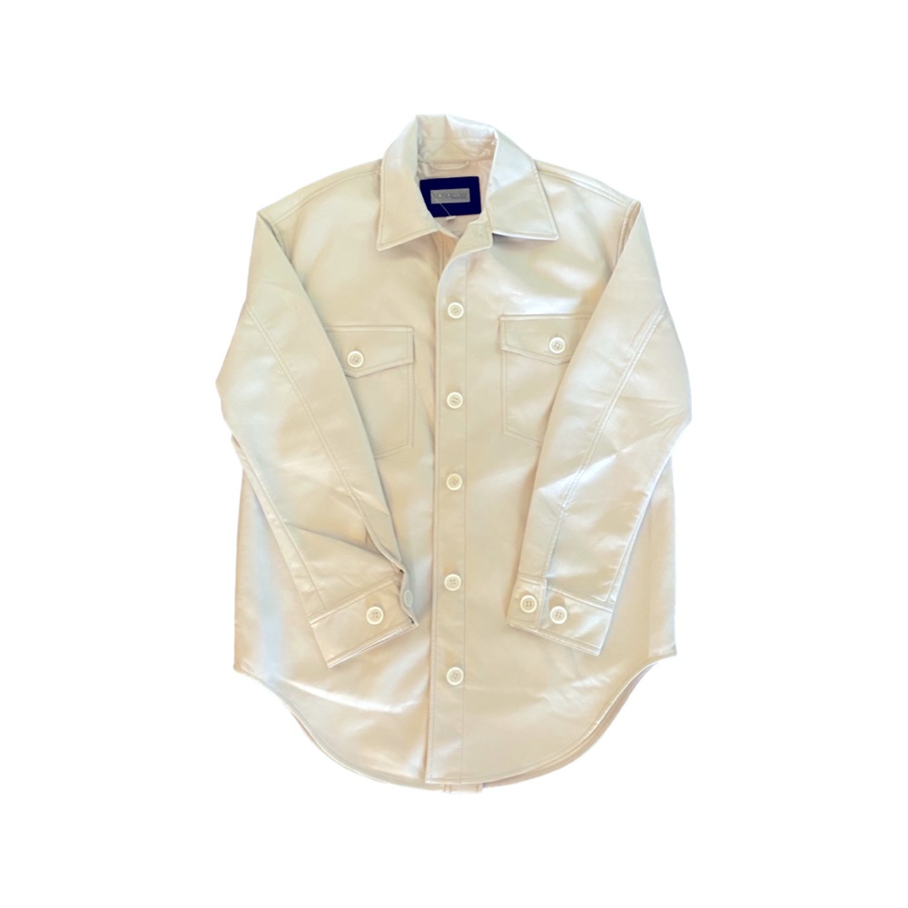 Faux Leather Overcoat